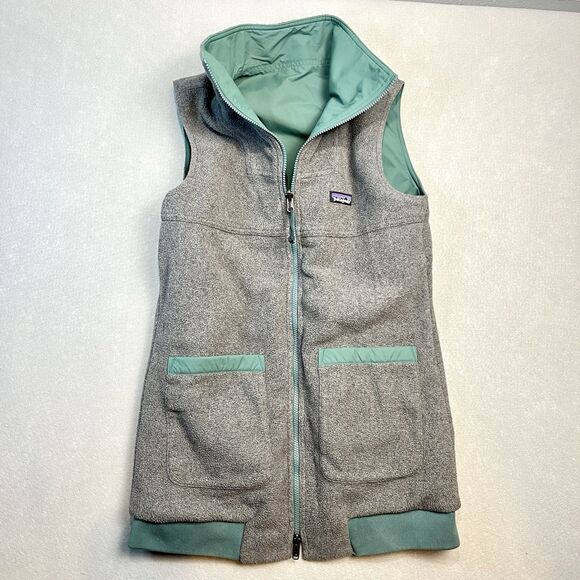 Patagonia Shelled Synchilla Reversible Vest Fleece Green Blue Gray Sz M Gorpcore - Picture 5 of 9
